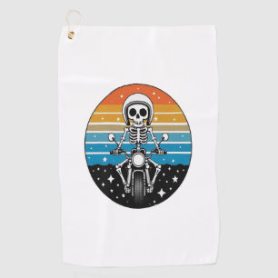 Skull Biker Flame Winged Motorcycle Golf Towel