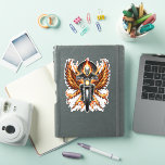 Skull Biker Flame Winged Motorcycle Sticker