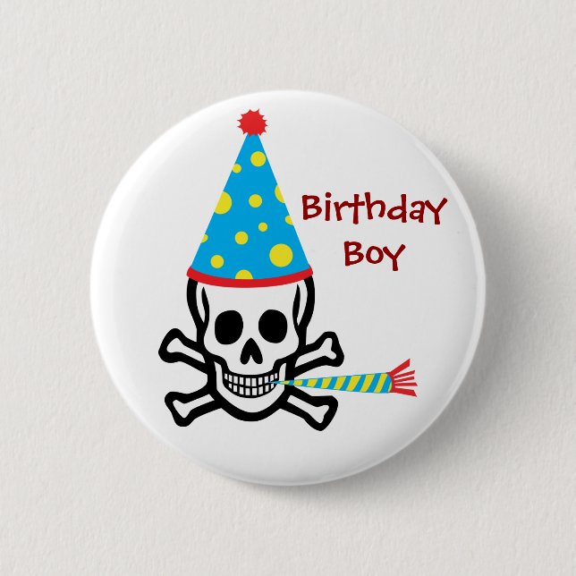 Skull Birthday Boy Pin (Front)