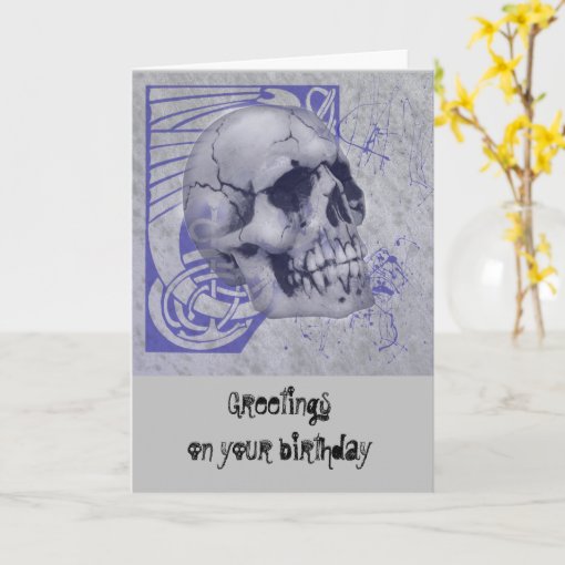 Skull birthday card | Zazzle