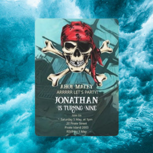 skull birthday party invitation