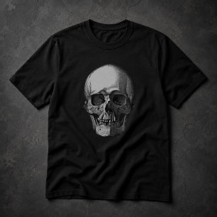 Skull Black and White Art T-Shirt