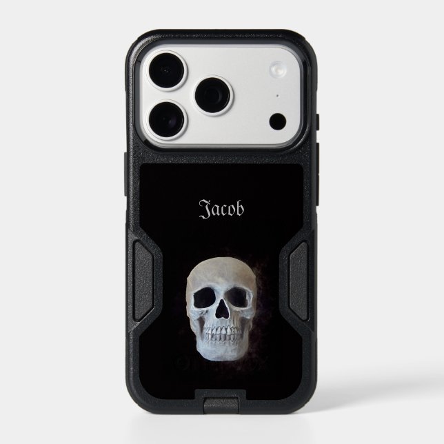 Skull Black And White Gothic Stylish Otterbox iPhone Case (Back)
