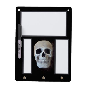 Skull Black And White Spooky Gothic Dry Erase Board