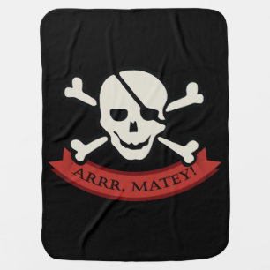 Skull - Black Baby Blanket