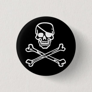 Skull (black) button