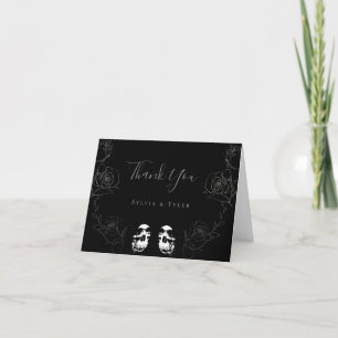 Skull Black Gray Til Death Do Us Part Wedding Thank You Card