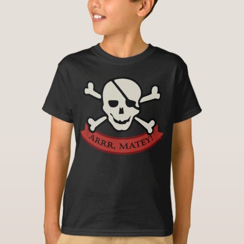 Skull _ Black Kids Basic Hanes Tagless T_Shirt