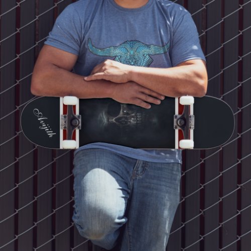 Skull Black Modern Custom  Skateboard