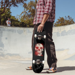 Skull Black Modern Skateboard