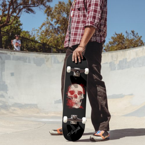 Skull Black Modern Skateboard