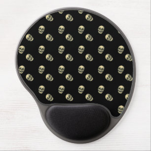 skull black pattern gel mouse pad