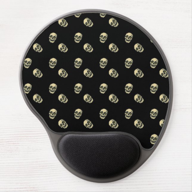 skull black pattern gel mouse pad (Front)