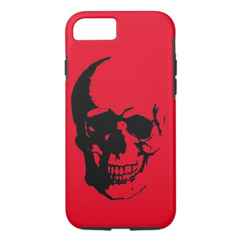 Skull _ Black Red Heavy Metal Rock Fantasy Pop Art iPhone 87 Case