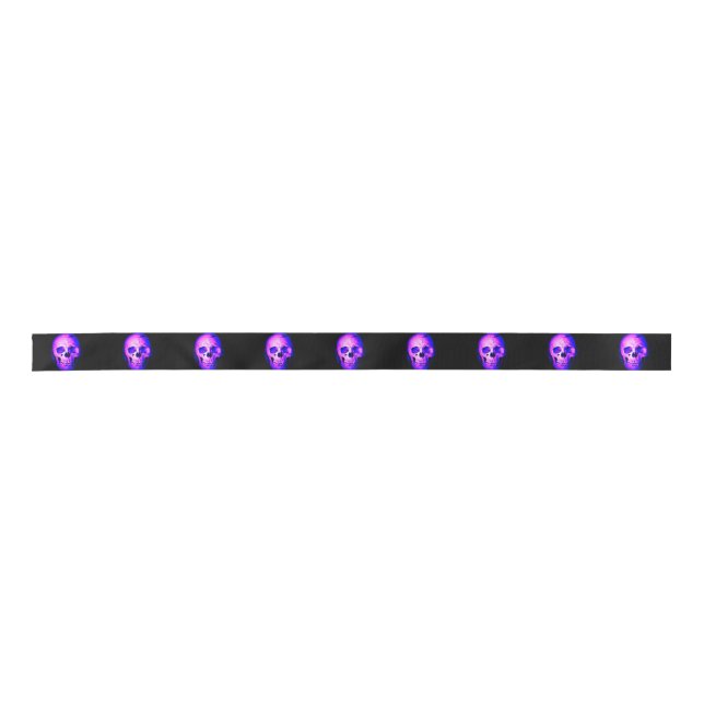 Skull Black Satin Ribbon (Front)