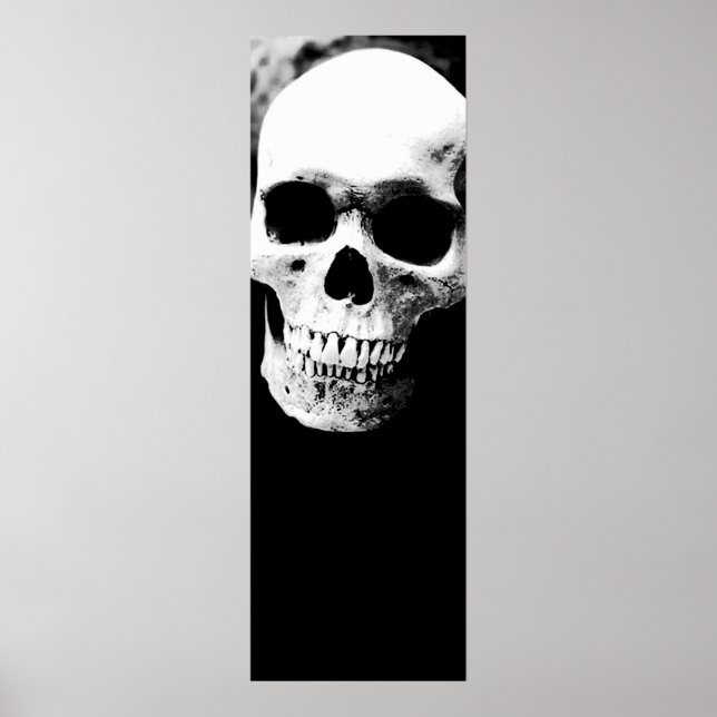 Skull Black White Fantasy Metal Rock Poster (Front)