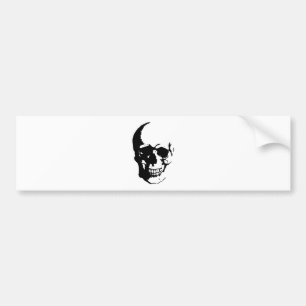 Skull - Black & White Metal Fantasy Art Bumper Sticker