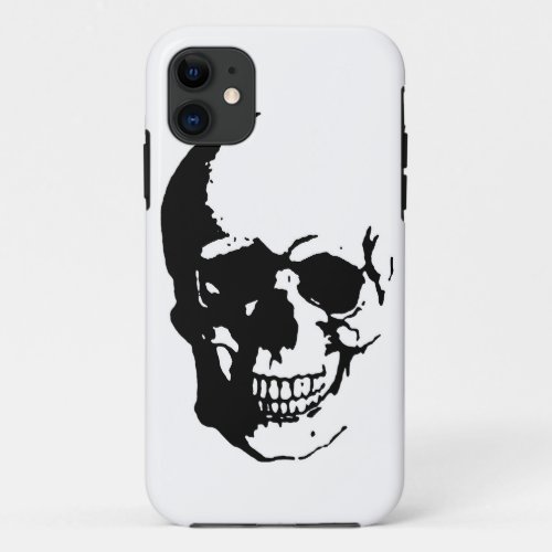 Skull _ Black  White Metal Fantasy Art iPhone 11 Case
