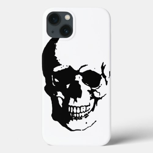 Skull _ Black  White Metal Fantasy Art iPhone 13 Case