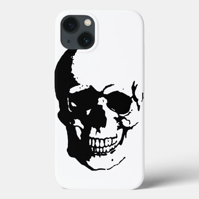 Skull - Black & White Metal Fantasy Art Case-Mate iPhone Case (Back)