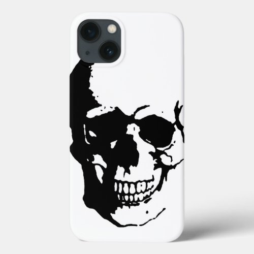 Skull _ Black  White Metal Fantasy Art iPhone 13 Case