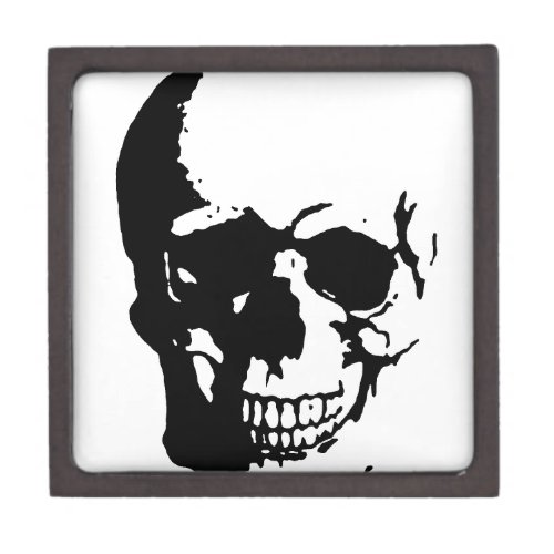 Skull _ Black  White Metal Fantasy Art Gift Box