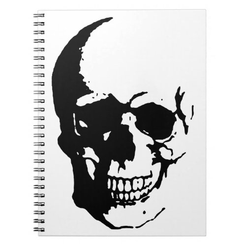 Skull _ Black  White Metal Fantasy Art Notebook