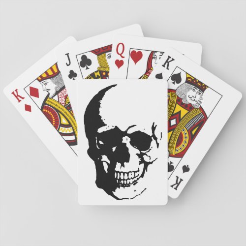 Skull _ Black  White Metal Fantasy Art Playing Cards