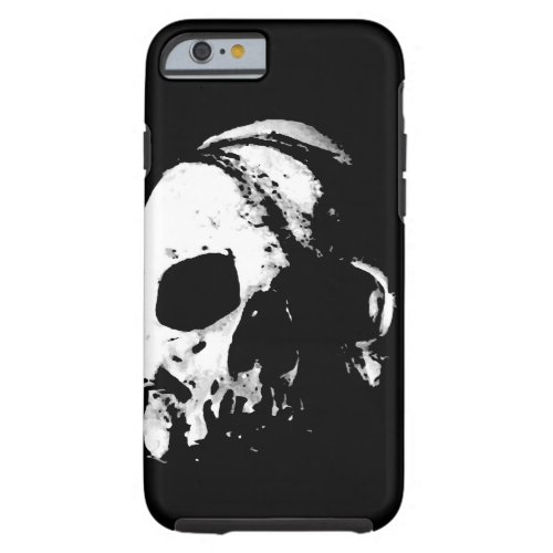 Skull Black White Metal Rock Fantasy Pop Art Tough iPhone 6 Case