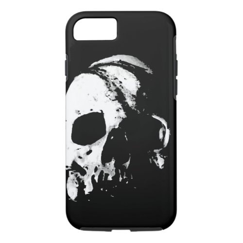 Skull Black White Metal Rock Fantasy Pop Art iPhone 87 Case