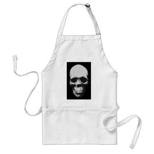 Skull Black  White Pop Art Adult Apron