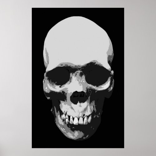 Skull Black  White Pop Art Posters