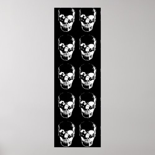 Skull _ Black  White Poster