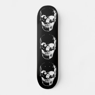 Skull - Black & White Skateboard