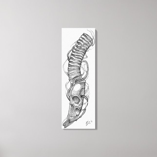 skull blade 4  canvas print (Front)