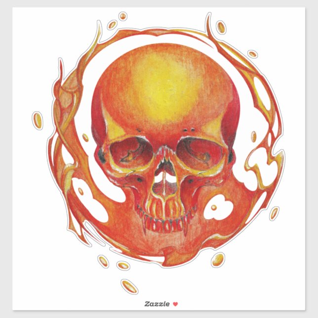 skull Blaze fire Sticker (Sheet)