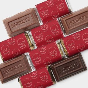 Skull - Blood Red and Bone White Hershey's Miniatures