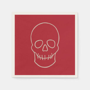 Skull - Blood Red and Bone White Napkins