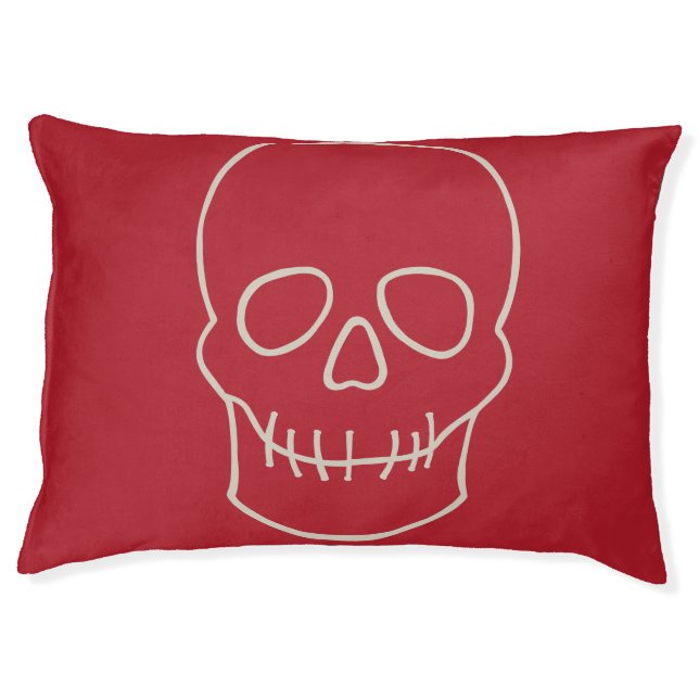 Skull - Blood Red and Bone White Pet Bed (Front)