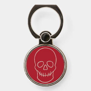 Skull - Blood Red and Bone White Phone Ring Stand