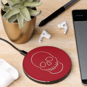 Skull - Blood Red and Bone White Wireless Charger
