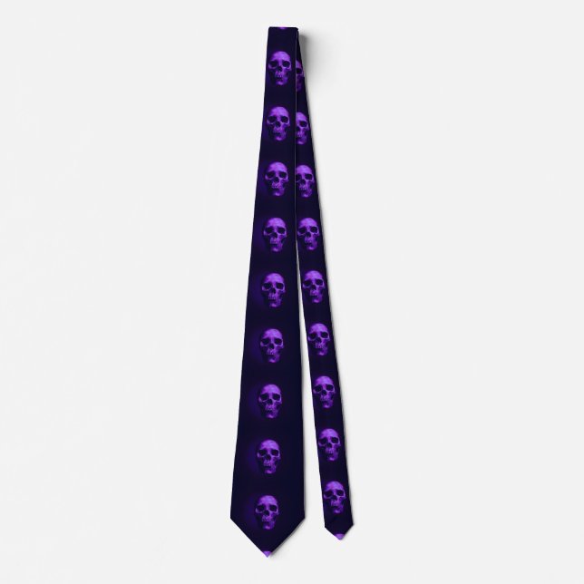 Skull Blue & Black Artwork Neck Tie (Front)