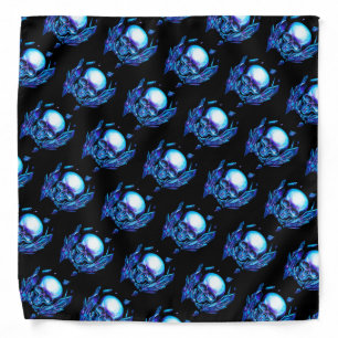 skull Blue chameleon Bandana
