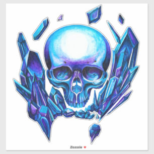 skull Blue chameleon Sticker