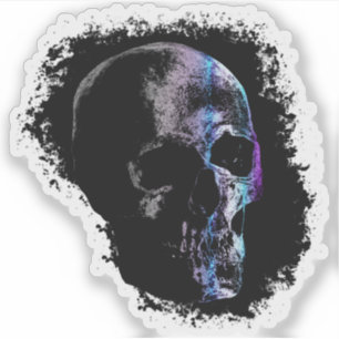 SKULL Blue Purple Sticker