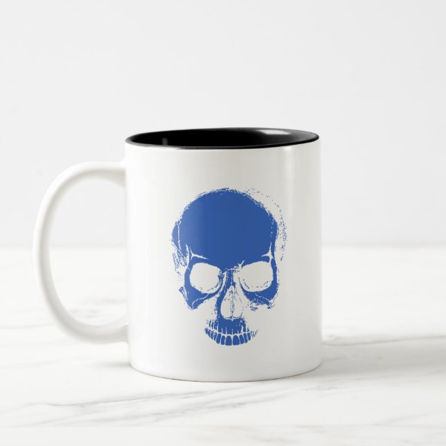 Skull - Blue Skull Skeleton Head Coffee Cup (Left)
