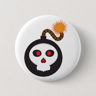 skull bomb cartoon button