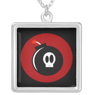 Skull Bomb Silver Plated Necklace