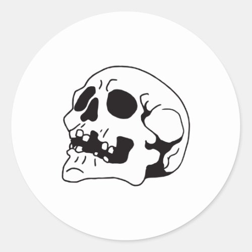 Skull Bone Art Classic Round Sticker