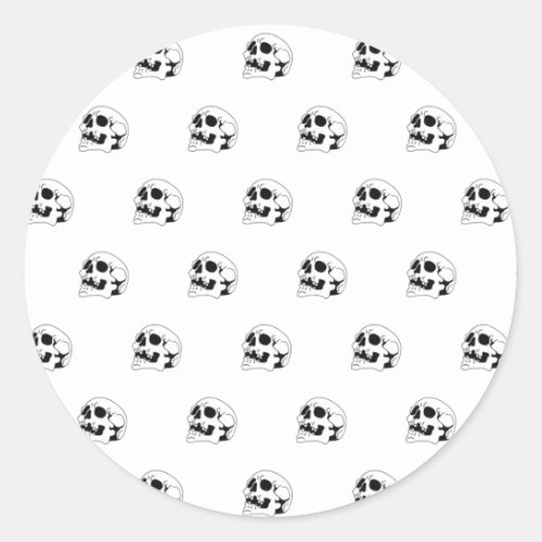 Skull Bone Pattern I Classic Round Sticker